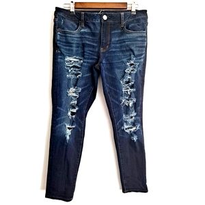 American Eagle Dark Wash Denim Short Jeggings